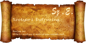 Szotyori Eufrozina névjegykártya