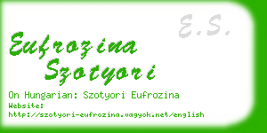 eufrozina szotyori business card